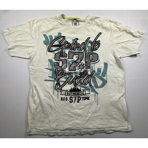 Southpole Cyberpunk Shirt Men's XL White Graffiti Grunge‎ Tech Goth Skate Y2K